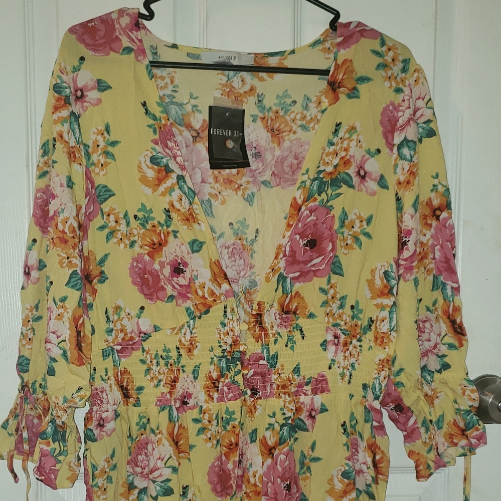 Yellow and pink dress